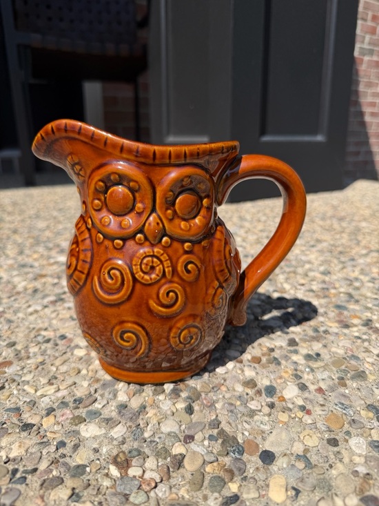 Other - Vintage Ceramic Owl Pitcher Brown